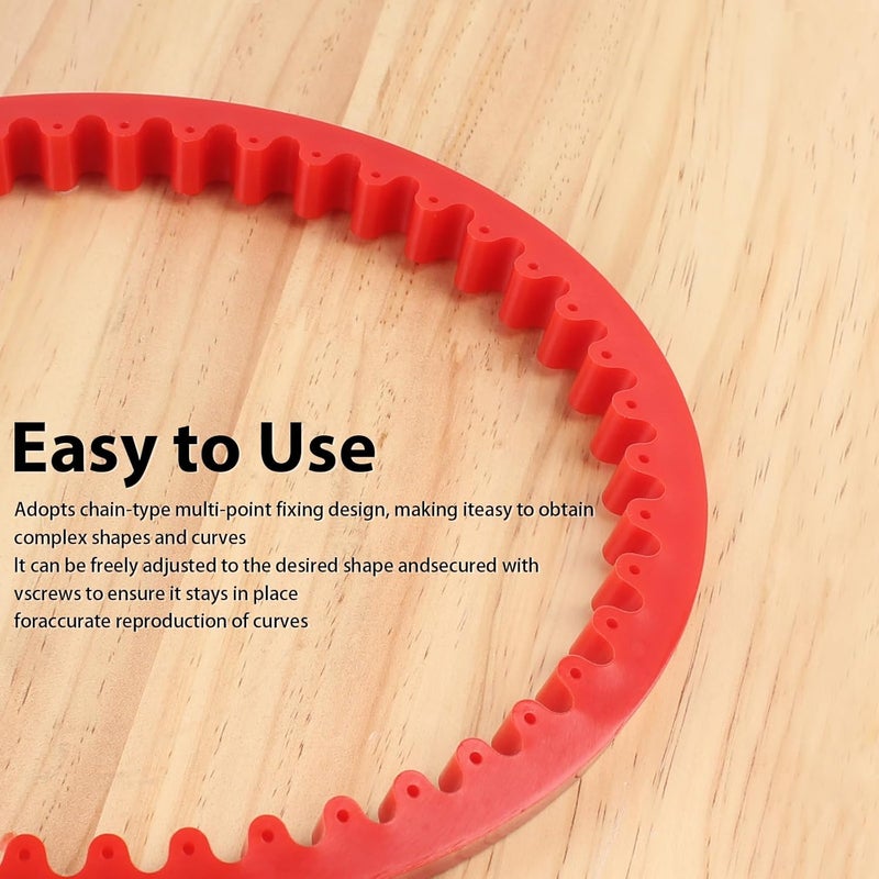 JCFANTS 78 inch Flexible Curve Template, Woodworking Profiling Strip, Professional Contour Flexible Curve Tool Ideal for Wood Curve Pattern Making Tools, Router Template (Red) - Image 4